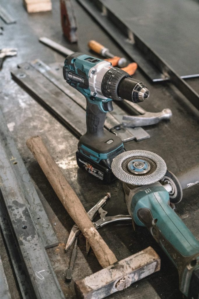 Tools on a workbench